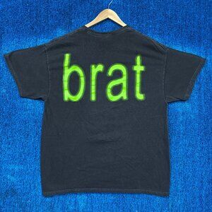 Charli-XCX brat Spell Out Oversized Electro-Dance Pop Tee L